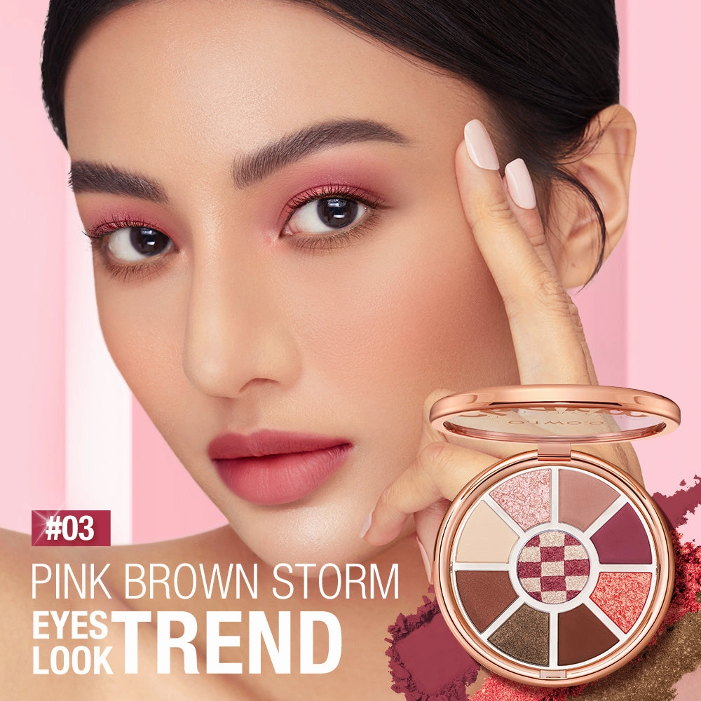 O.TWO.O Round Shape Eyeshadow Pallet with 2 Colors Series Earth brown Eye Shadow
