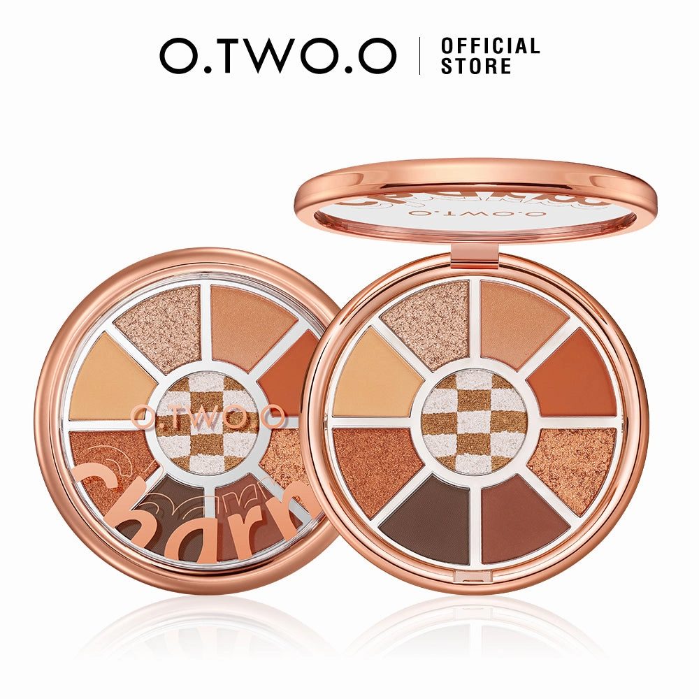 O.TWO.O Round Shape Eyeshadow Pallet with 2 Colors Series Earth brown Eye Shadow