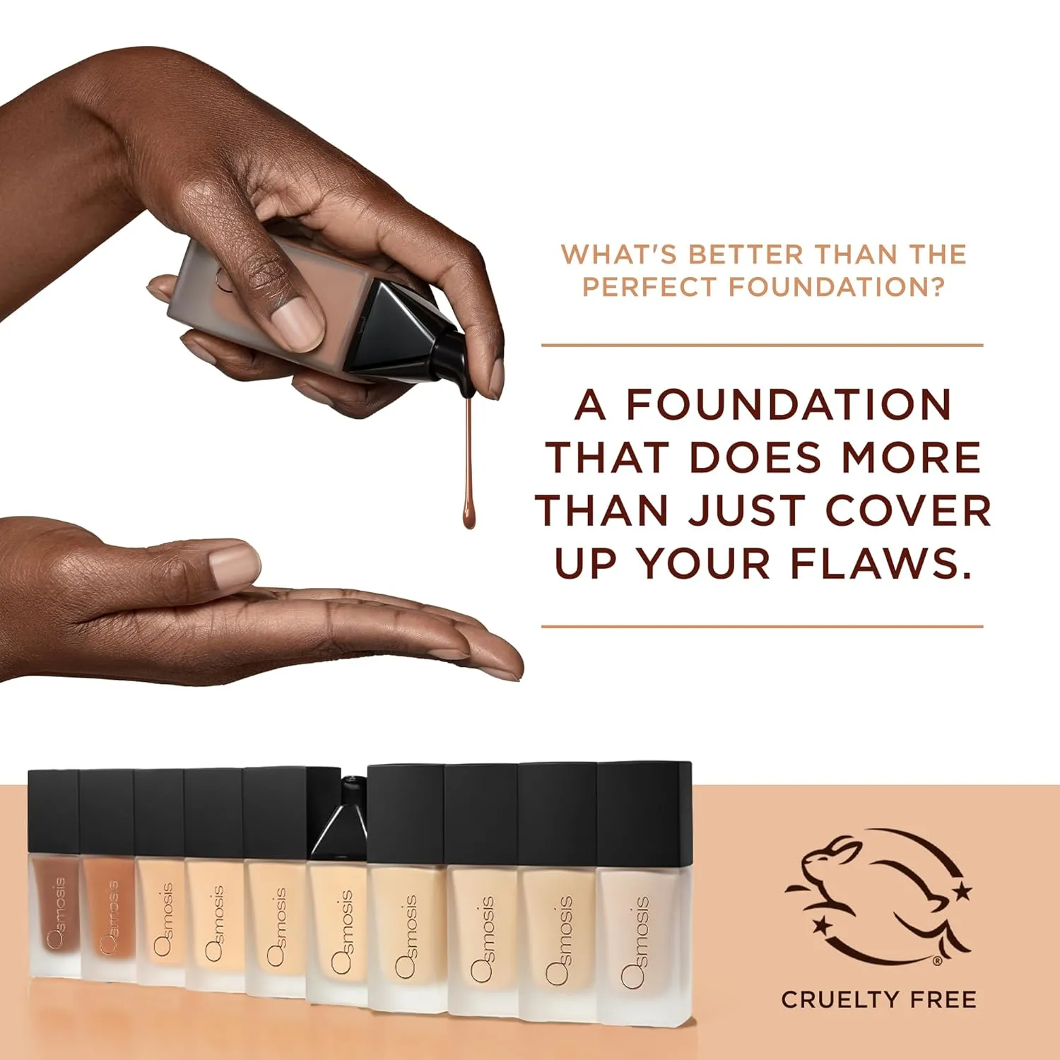 Osmosis Flawless Foundation, Lightweight Liquid Makeup, Medium To Full Coverage, Matte Finish, 10 Shades, 1 Fl Oz
