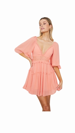 Peach Blossom Ruffle Dress
