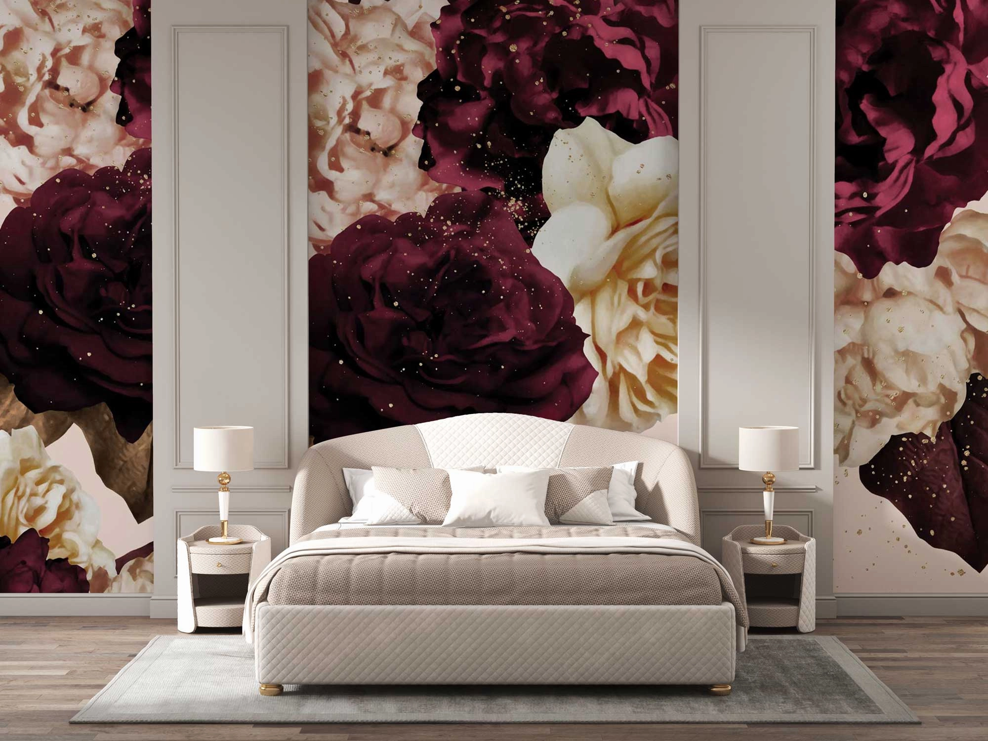 Perfection rose blush wall mural WIV-373 - Elegant Floral Wall Mural & Wallpaper for a Timeless Interior