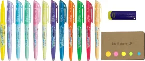 Pilot Frixion Erasable Highlighter Pen 12 Color Ink, Frixion Eraser, Sticky Notes Value Set