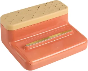 Plastic Makeup Brush Holder, Cosmetic Storage Box, Multipurpose Desktop Storage Box, Beauty Tool Organizer Stand for Storing Makeup Brushes Lipsticks Lip Glazes Brushes-Orange