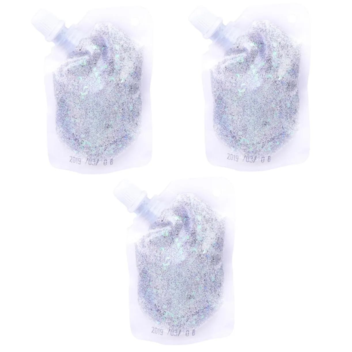 POPETPOP Pcs Sequins Gel for Face Makeup Highlighter Glitter Body Gel Silver Silky Shine for Parties and Daily Use