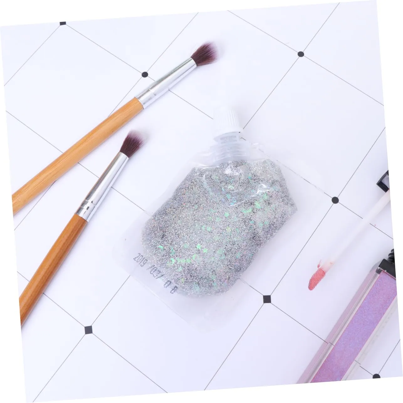 POPETPOP Pcs Sequins Gel for Face Makeup Highlighter Glitter Body Gel Silver Silky Shine for Parties and Daily Use