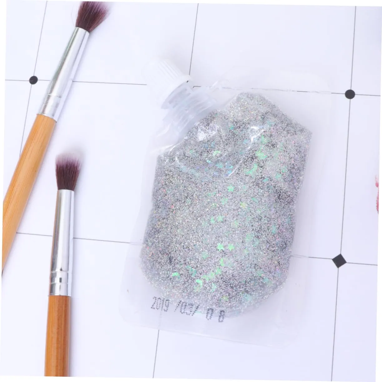 POPETPOP Pcs Sequins Gel for Face Makeup Highlighter Glitter Body Gel Silver Silky Shine for Parties and Daily Use