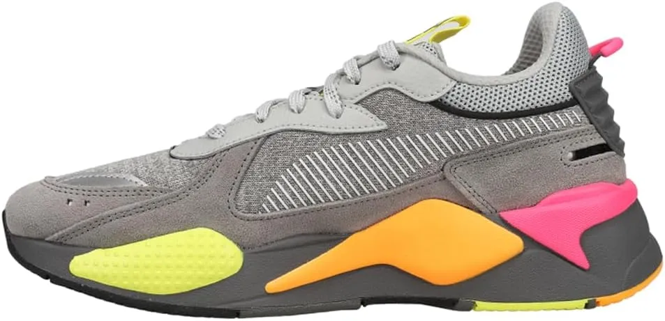 PUMA Mens Rs-X Highlighter Lace Up Sneakers Shoes Casual - Grey, Orange, Pink