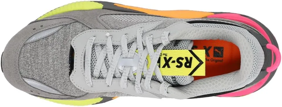 PUMA Mens Rs-X Highlighter Lace Up Sneakers Shoes Casual - Grey, Orange, Pink