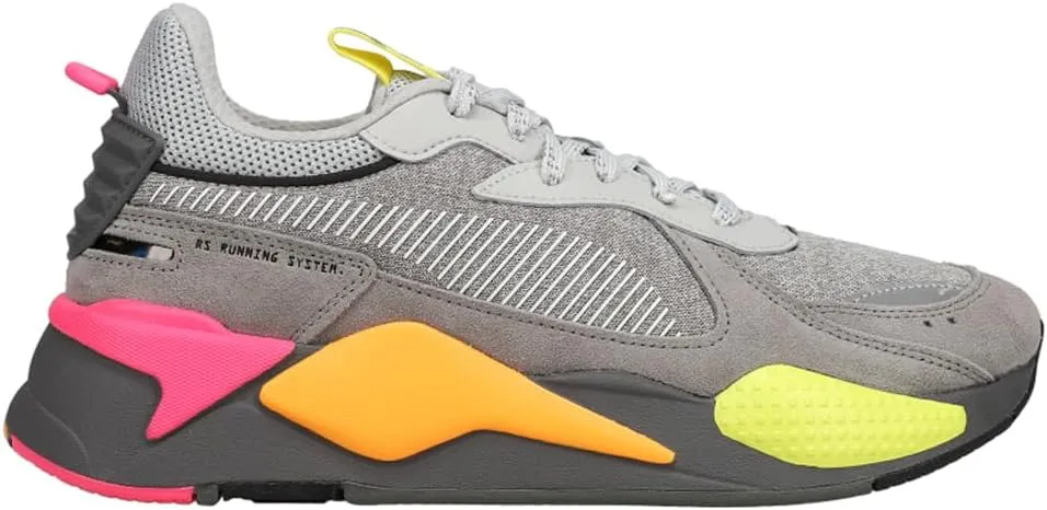 PUMA Mens Rs-X Highlighter Lace Up Sneakers Shoes Casual - Grey, Orange, Pink