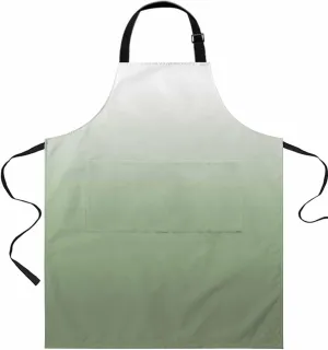 Sage Green Waterproof Apron With Pockets, Abstract Gradient Minimalist Ombre Modern Kitchen Chefs Bib Cooking BBQ Grill Bake Adjustable Aprons for Women/Kids Home Garden Grooming Painting Gardening