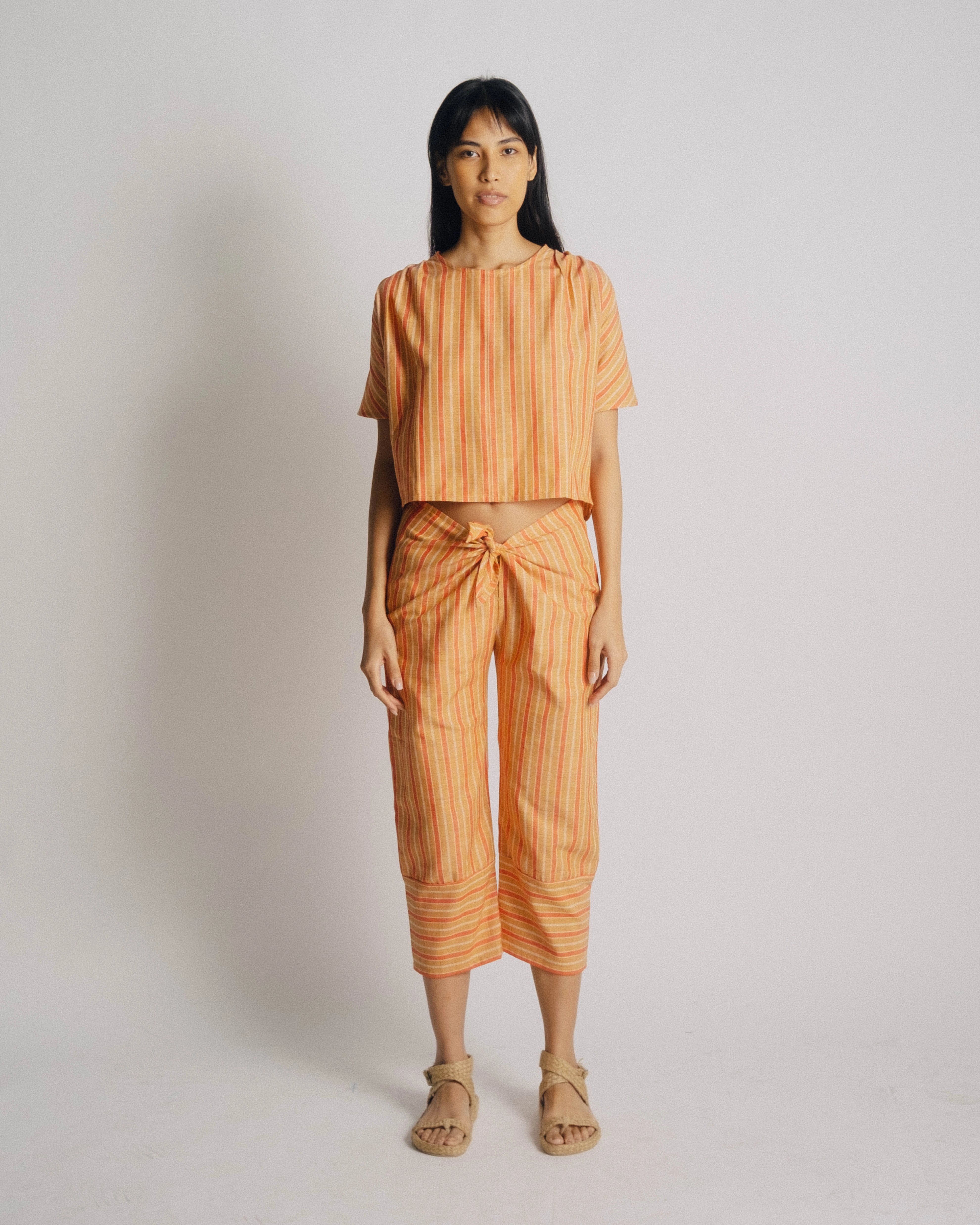 SALLY Top - Pink Yellow Stripes