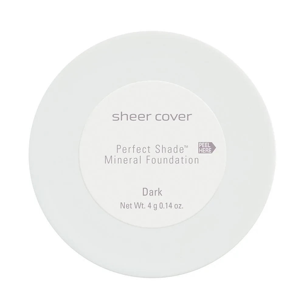 Sheer Cover – Flawless Face Kit – Perfect Shade Mineral Foundation – Conceal & Brighten Highlight Trio – with FREE Foundation Brush and Concealer Brush – Dark Shade – 4 Pieces