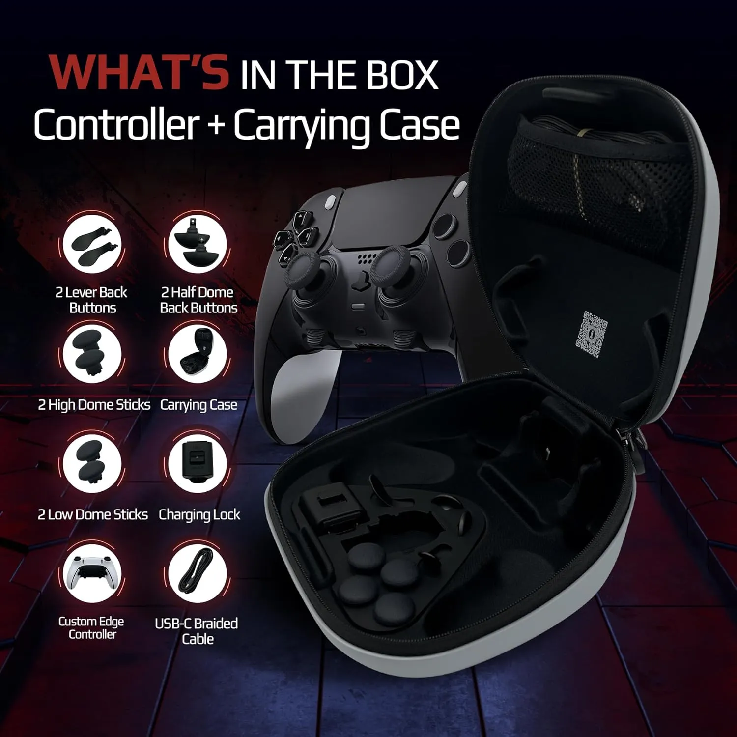 Silent Modz Edge Custom Controllers Compatible with PS5, PC & Mobile Gaming - Wireless, Paddles, Trigger Stops, Handcrafted in USA (Black Soft Touch)