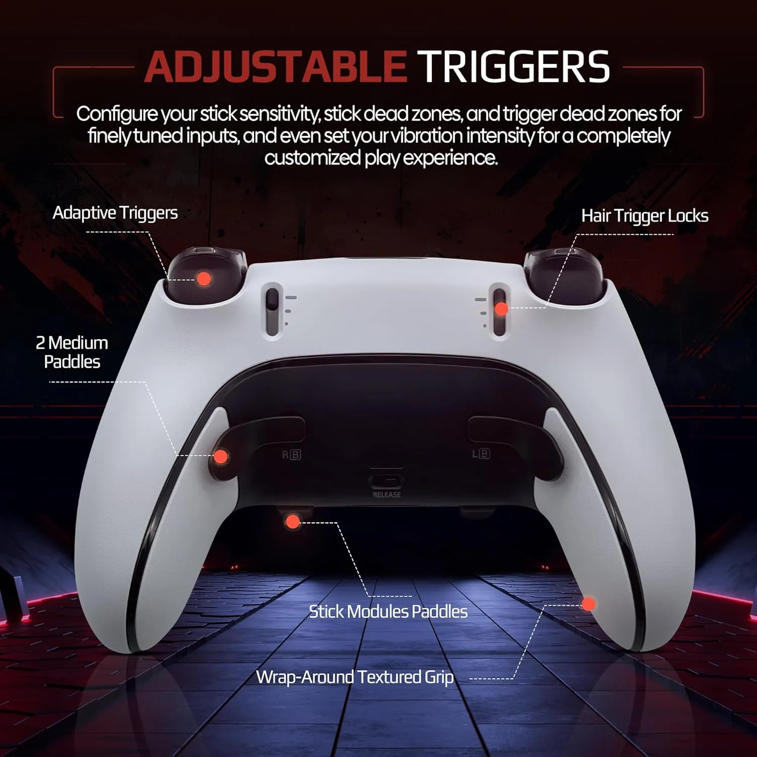 Silent Modz Edge Custom Controllers Compatible with PS5, PC & Mobile Gaming - Wireless, Paddles, Trigger Stops, Handcrafted in USA (Black Soft Touch)