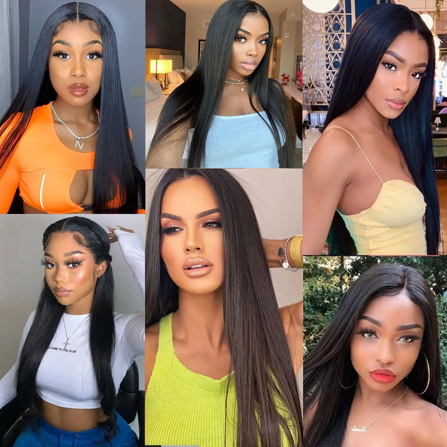Silk Straight Synthetic Lace Front Wig Pre Plucked Wear And Go Glueless Wig HD Synthetic Lace Front Wigs for Women 180 Density 26 inch Black Natural Looking Hair (Black)