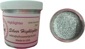 SILVER HIGHLIGHTER 2 Oz OUNCES Container By Oh! Sweet Art