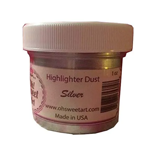 SILVER HIGHLIGHTER DUST 1 Oz OUNCE Container By Oh! Sweet Art