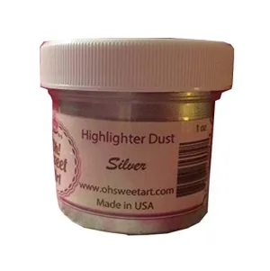 SILVER HIGHLIGHTER DUST 1 Oz OUNCE Container By Oh! Sweet Art