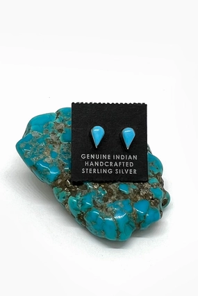 Sleeping Beauty Turquoise Teardrop Stud Earrings