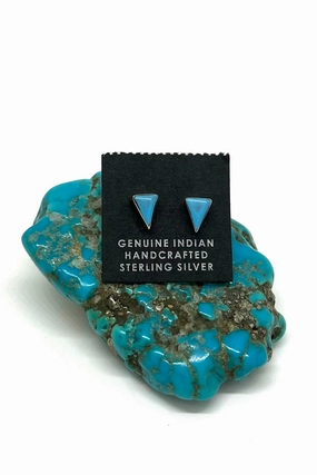 Sleeping Beauty Turquoise Triangle Stud Earrings