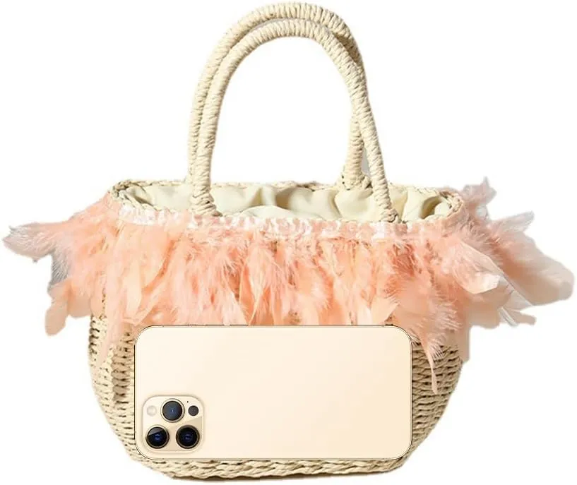 Straw Tote Rattan Summer Purse Handbags Straw Bags for Summer Raffia Tote Beach Purse Shopping Vacation Holiday