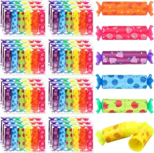 Teling 144 Pcs Mini Highlighter Candy Pastel Highlighter for Student 6 Color Cute Chisel Tip Marker Pen for Candy Party Birthday Drawing Diary Greeting Card Office Supplies(Fruit)