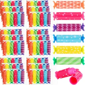 Teling 144 Pcs Mini Highlighter Candy Pastel Highlighter for Student 6 Color Cute Chisel Tip Marker Pen for Candy Party Birthday Drawing Diary Greeting Card Office Supplies(Geometry)