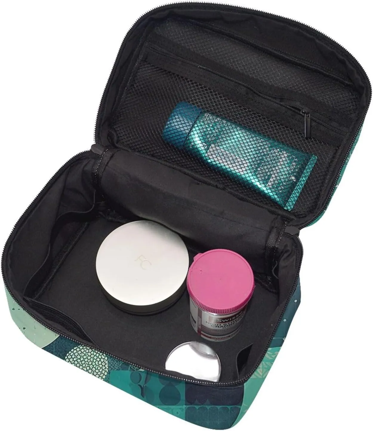 Toiletry Bag for Women Men Dopp Kit Travel Makeup Bag Make Up Organizers Cosmetic Bag Green Pattern Hanging Toiletry Bag Shaving Bag with Large Capacity for Travel