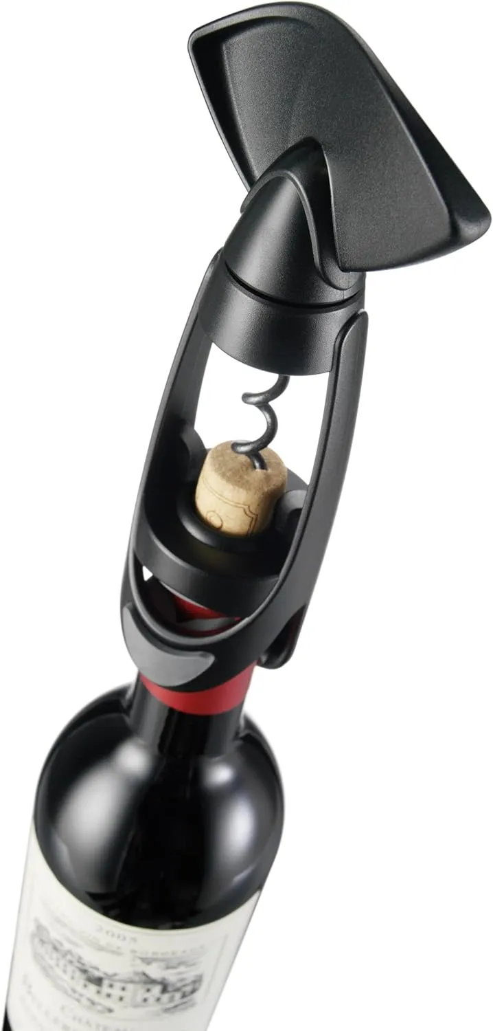Vacu Vin Twister Corkscrew with Bottle Grip - Black