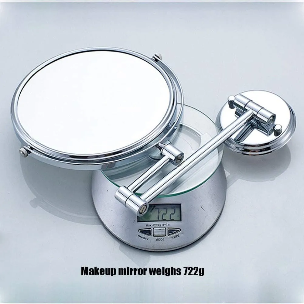 Vanity Mirror,Bathroom Mirror 3X/5X/10X Magnification,Double-Sided 8 Inch Wall Mounted Vanity Magnifying Mirror Swivel, Extendable,No Light