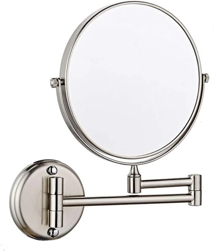 Vanity Mirror,Bathroom Mirror 3X/5X/10X Magnification,Double-Sided 8 Inch Wall Mounted Vanity Magnifying Mirror Swivel, Extendable,No Light
