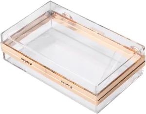 VANZACK Nude Acrylic Clutch Purse Hard Case Bag Turn-lock Closure for Wedding Airport