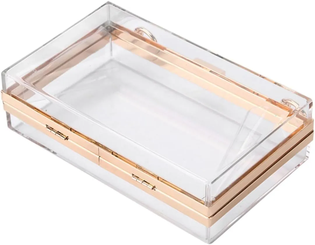 VANZACK Nude Acrylic Clutch Purse Hard Case Bag Turn-lock Closure for Wedding Airport