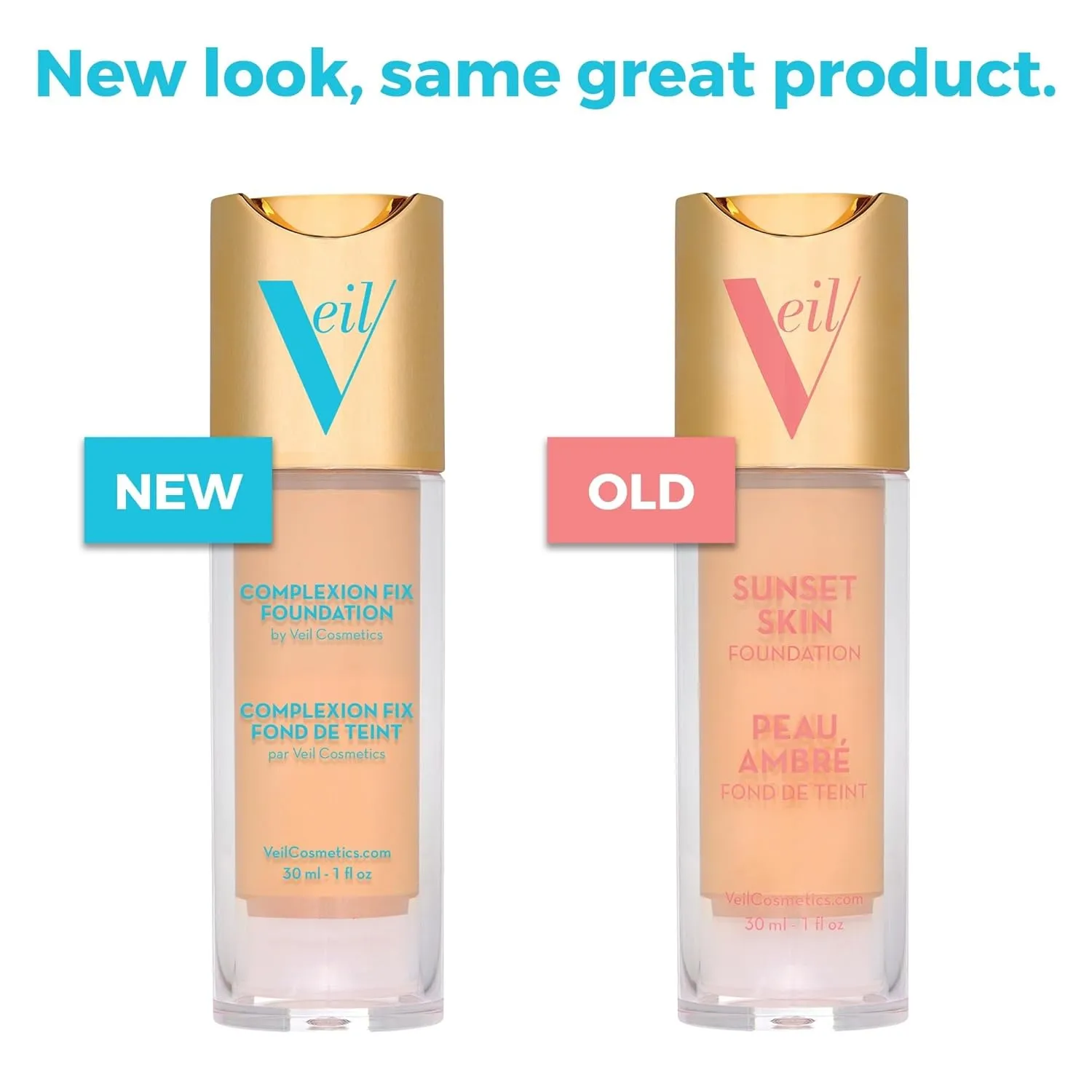 Veil Cosmetics Complexion Fix Liquid Foundation – Buildable Coverage – Water-Resistant, Hypoallergenic, Oil-Free, Cruelty-Free & Vegan – Lightweight & Brightening (1N Porcelain Neutral)