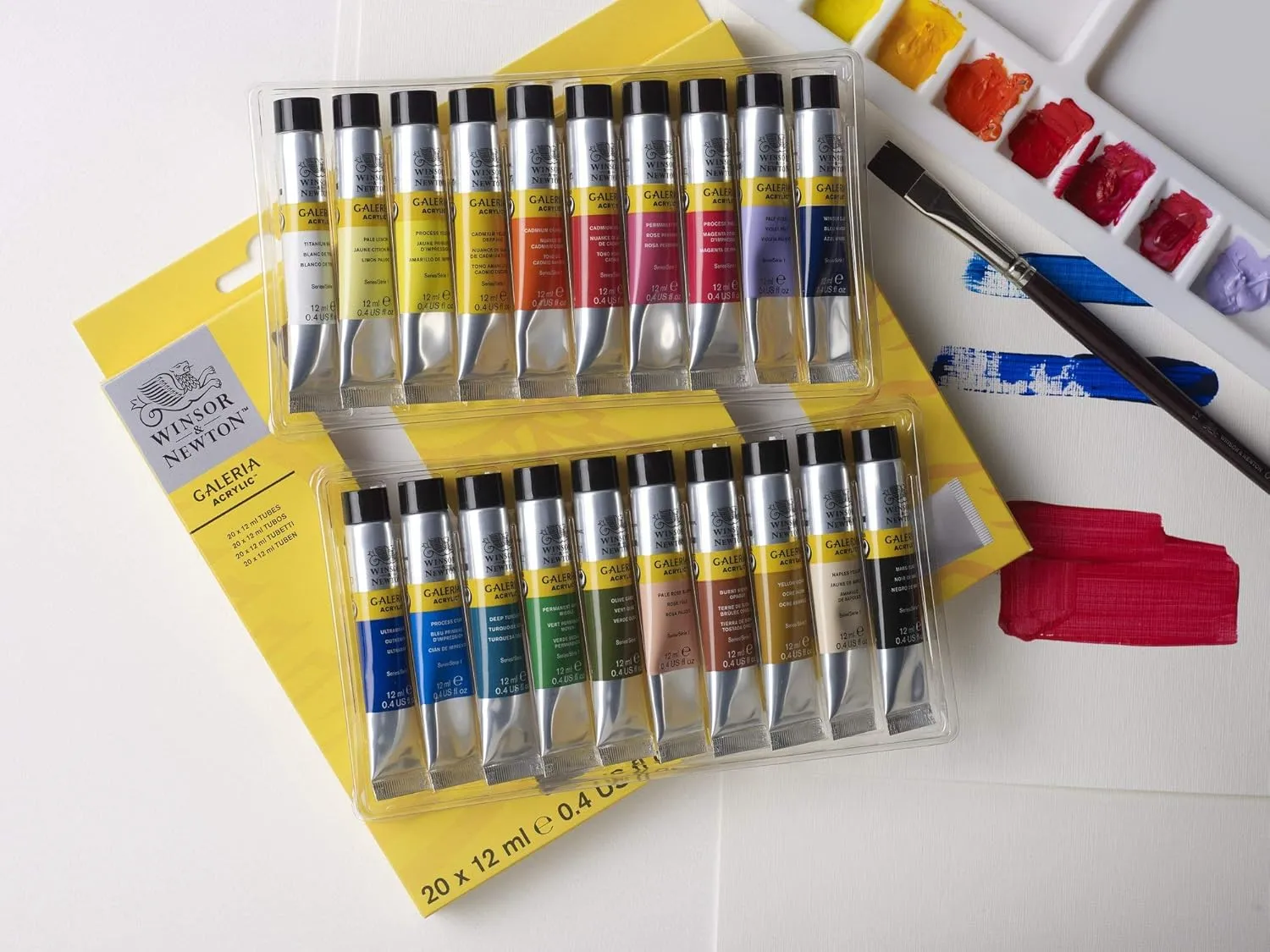 Winsor & Newton Galeria Acrylic Paint, 20 x 12ml (0.4--oz) Tube Paint Set