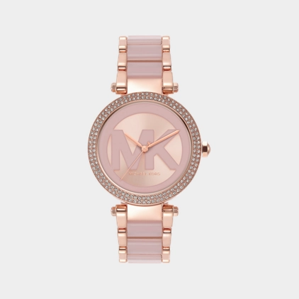 Women Quartz Pink Rose Gold Dial Analog Mixed Watch MK7371