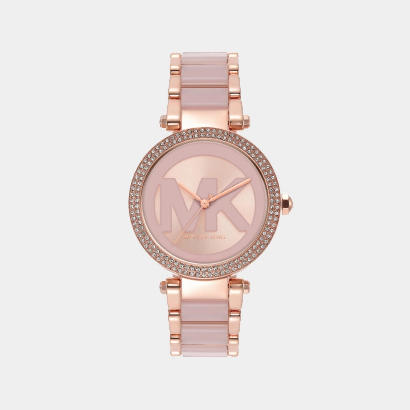 Women Quartz Pink Rose Gold Dial Analog Mixed Watch MK7371