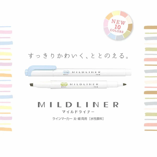 Zebra Mildliner Highlighter New Colour Natural | 5 Color Set WKT7-5C-NTC